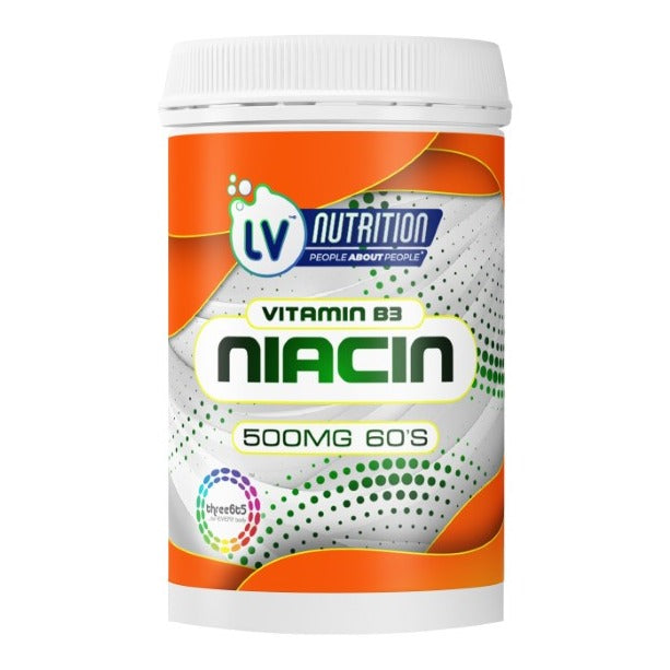 LV NUTRITION - Vitamin B3 Niacin 500mg - 60 Capsules | One Life Health