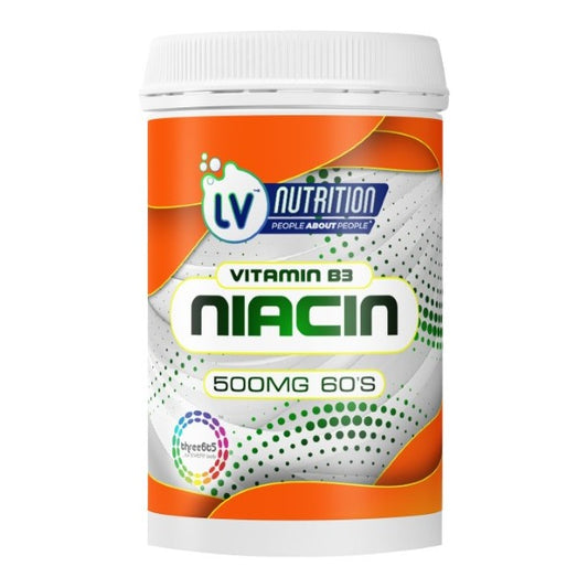 LV NUTRITION - Vitamin B3 Niacin 500mg - 60 Capsules | One Life Health