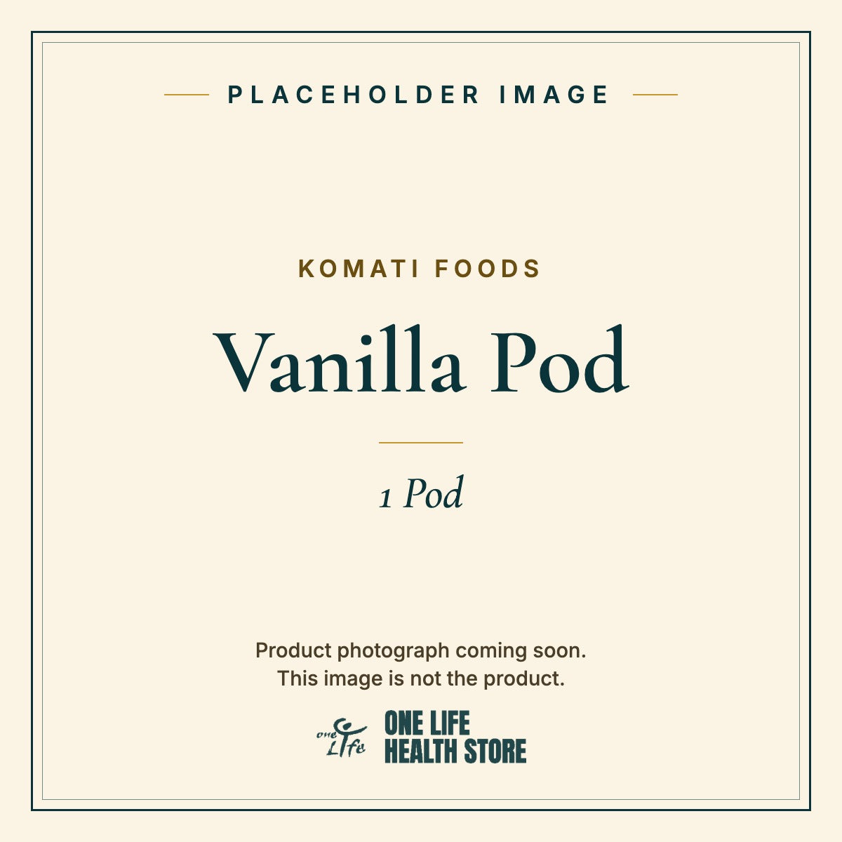 Placeholder image – KOMATI FOODS Vanilla Pod 1 Pod photograph coming soon