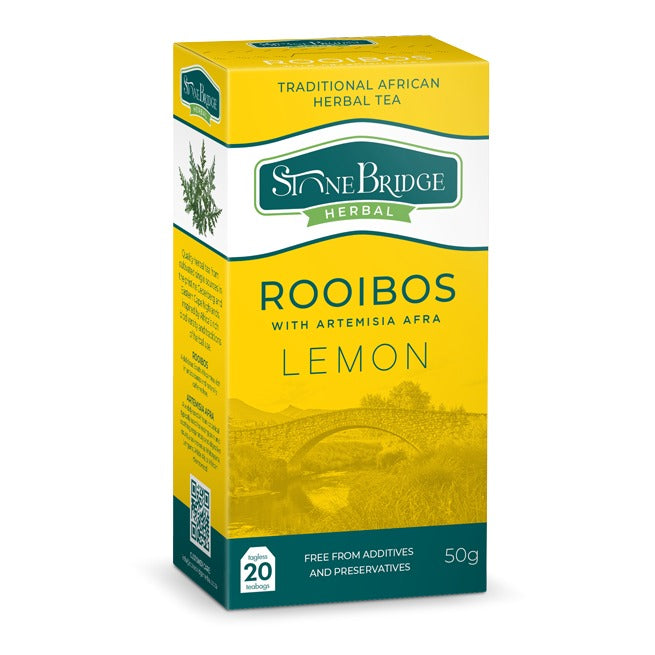 STONE BRIDGE HERBAL - Rooibos with Artemisia Afra Lemon Tea - 20 Teabags | One Life Health