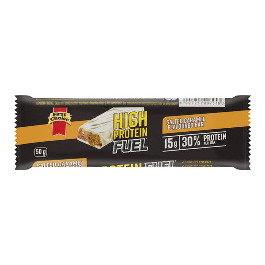 FIRST CHOICE - High Protein Fuel Salted Caramel Flavoured Bar - 50 g | One Life Health
