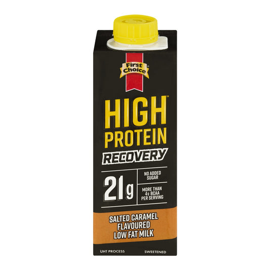 FIRST CHOICE - High Protein Recovery Salted Caramel Flavoured Low Fat Milk - 250 ml | One Life Health
