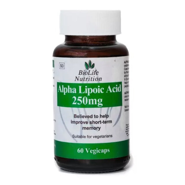 BIOLIFE NUTRITION - Alpha Lipoic Acid 250mg - 60 Vegicaps | One Life Health