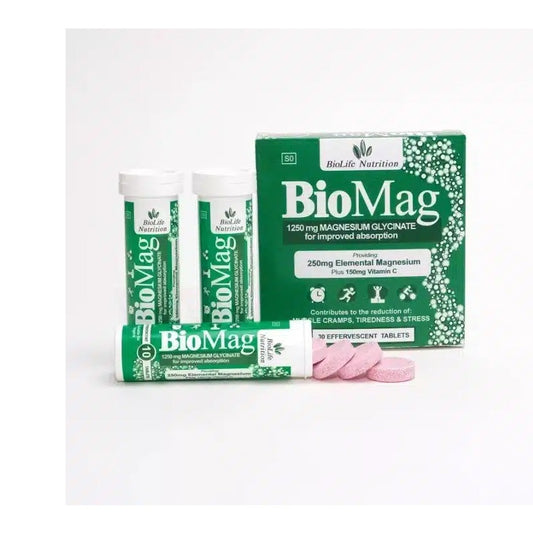 BIOLIFE NUTRITION - BioMag Magnesium Glycinate - 30 Effervescent Tablets | One Life Health