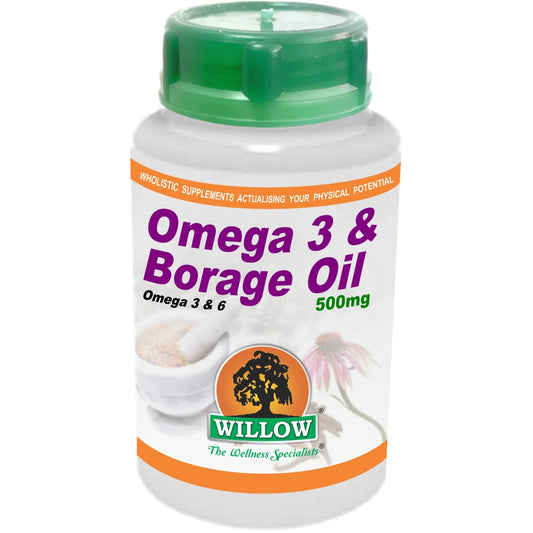 WILLOW - Omega 3 & Borage Oil 500mg - 90 Softgels | One Life Health