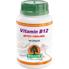WILLOW - Vitamin B12 Methylcobalamin 100mcg - 100 Capsules
