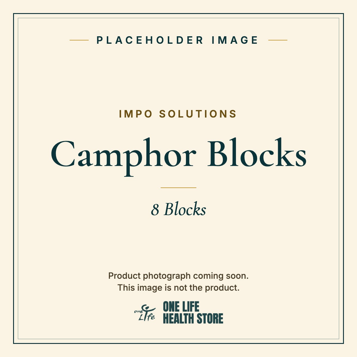 Placeholder image – IMPO SOLUTIONS Camphor Blocks 8 Blocks photograph coming soon