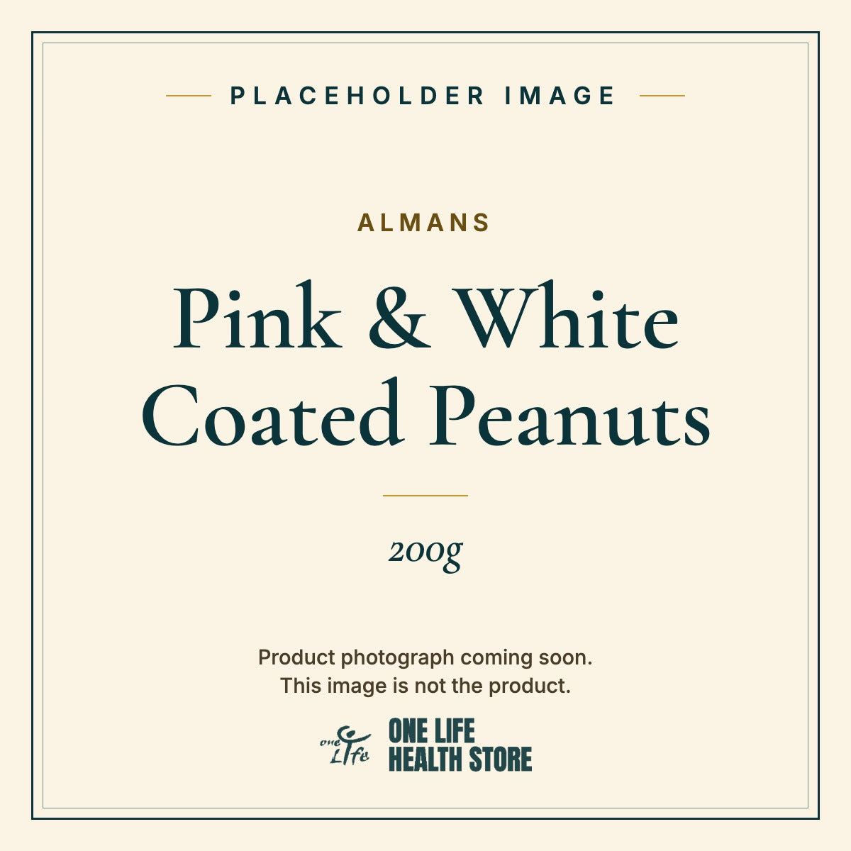 Placeholder image – ALMANS Pink & White Coated Peanuts 200g photograph coming soon