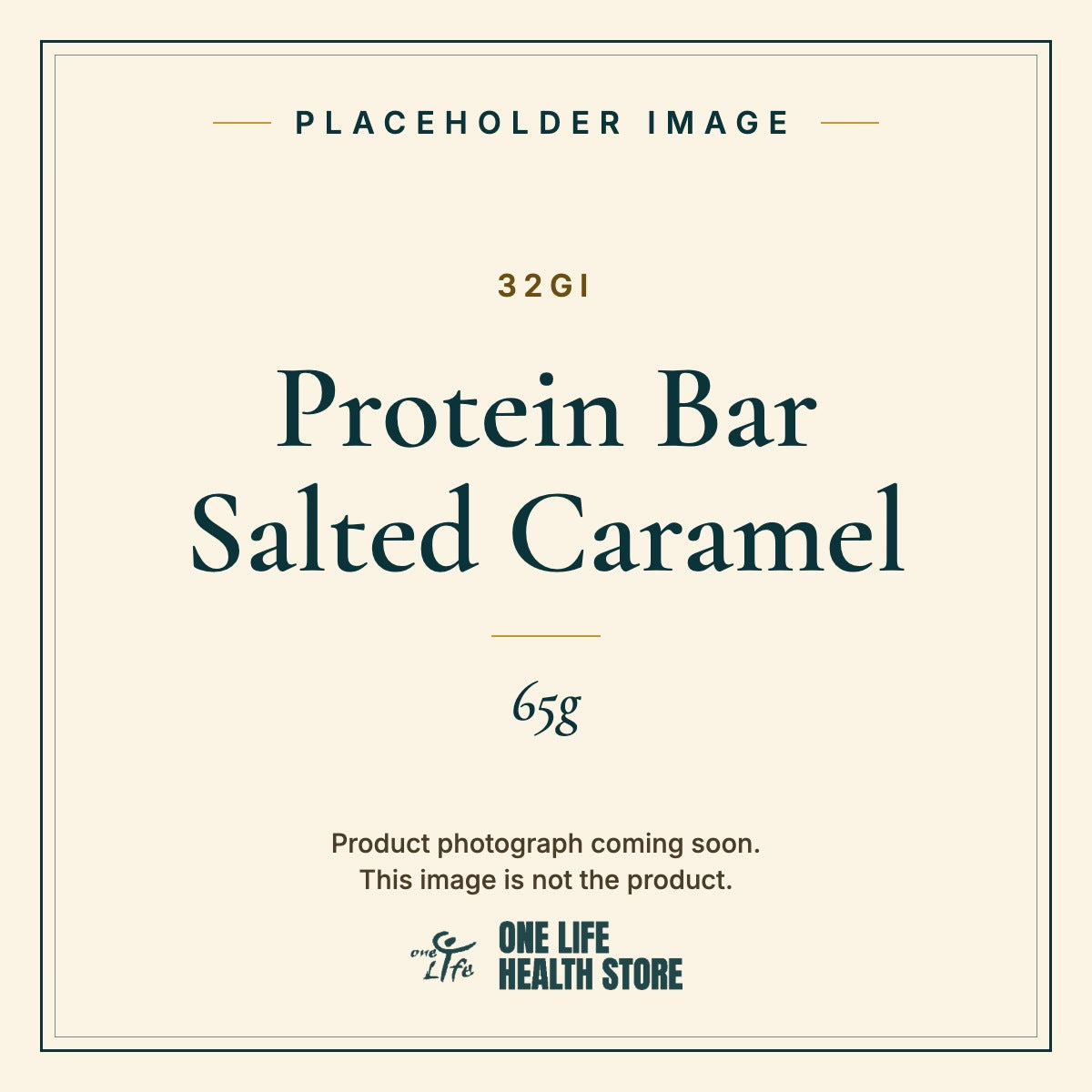 Placeholder image – 32GI Protein Bar Salted Caramel 65g photograph coming soon