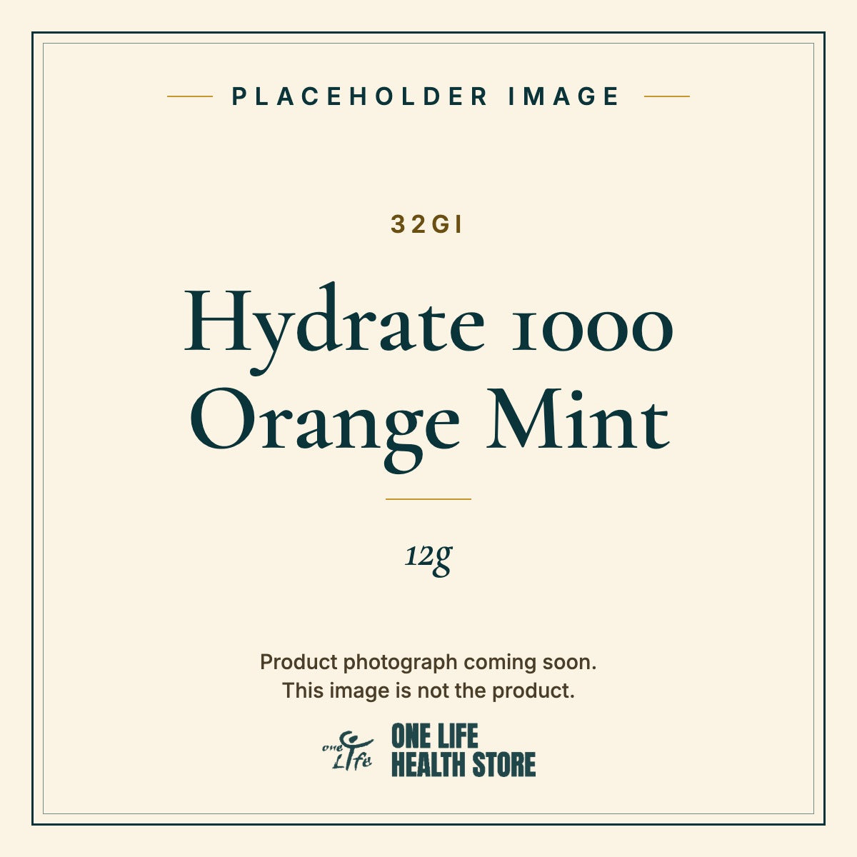 Placeholder image – 32GI Hydrate 1000 Orange Mint 12g photograph coming soon