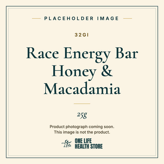 Placeholder image – 32GI Race Energy Bar Honey & Macadamia 25g photograph coming soon