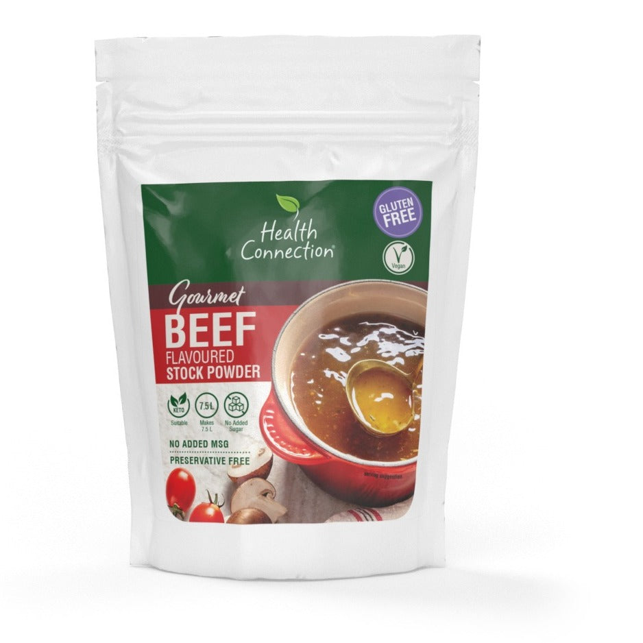HEALTH CONNECTION WHOLEFOODS - Gourmet Beef Flavoured Stock Powder - 150g | One Life Health