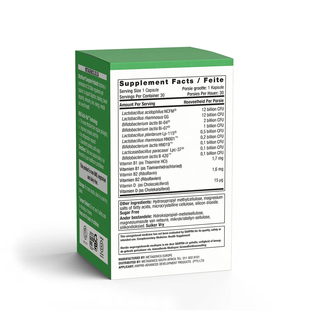 Metagenics UltraFlora Complete Probiotic 30 capsules bottle for digestive and immune support