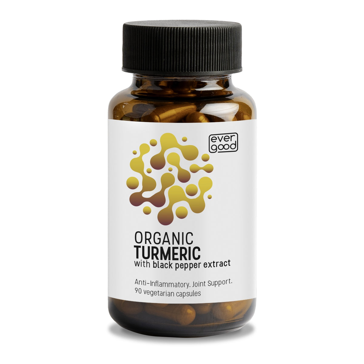 EVER GOOD - Organic Turmeric with Black Pepper Extract - 90 Vegetarian Capsules | One Life Health