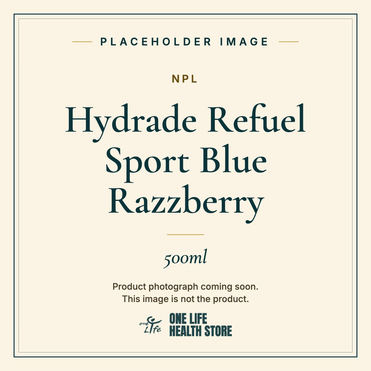 Placeholder image – NPL Hydrade Refuel Sport Blue Razzberry 500ml photograph coming soon