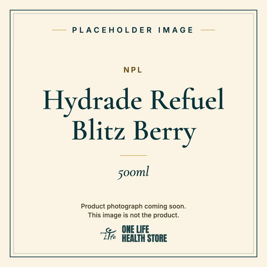 Placeholder image – NPL Hydrade Refuel Blitz Berry 500ml photograph coming soon