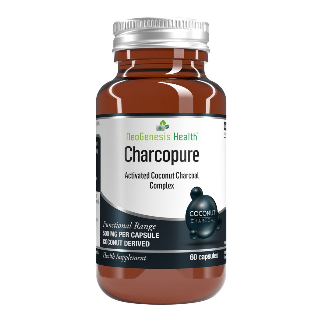 NEOGENESIS HEALTH - Charcopure Activated Coconut Charcoal Complex 500mg - 60 Capsules | One Life Health