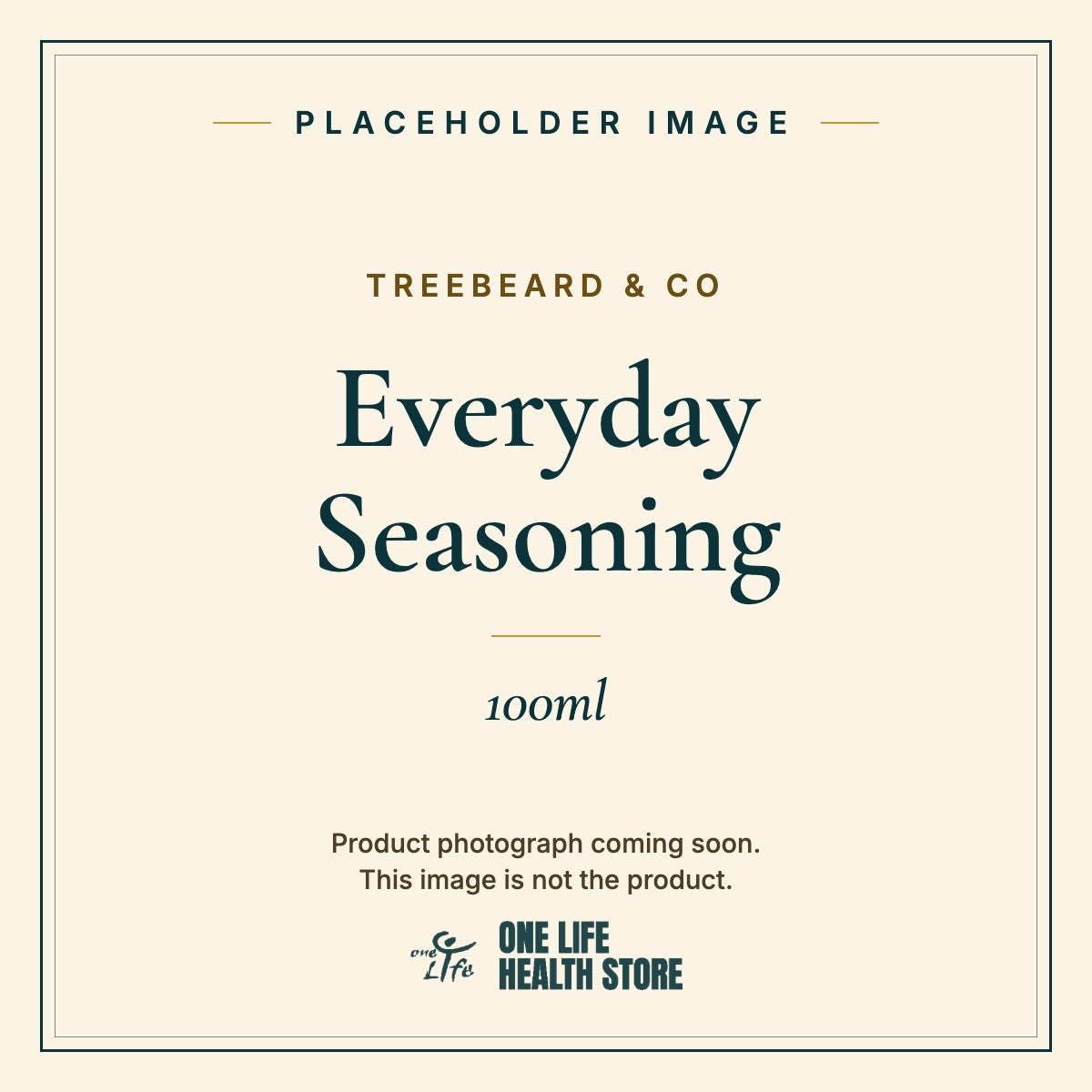 Placeholder image – TREEBEARD & CO Everyday Seasoning 100ml photograph coming soon
