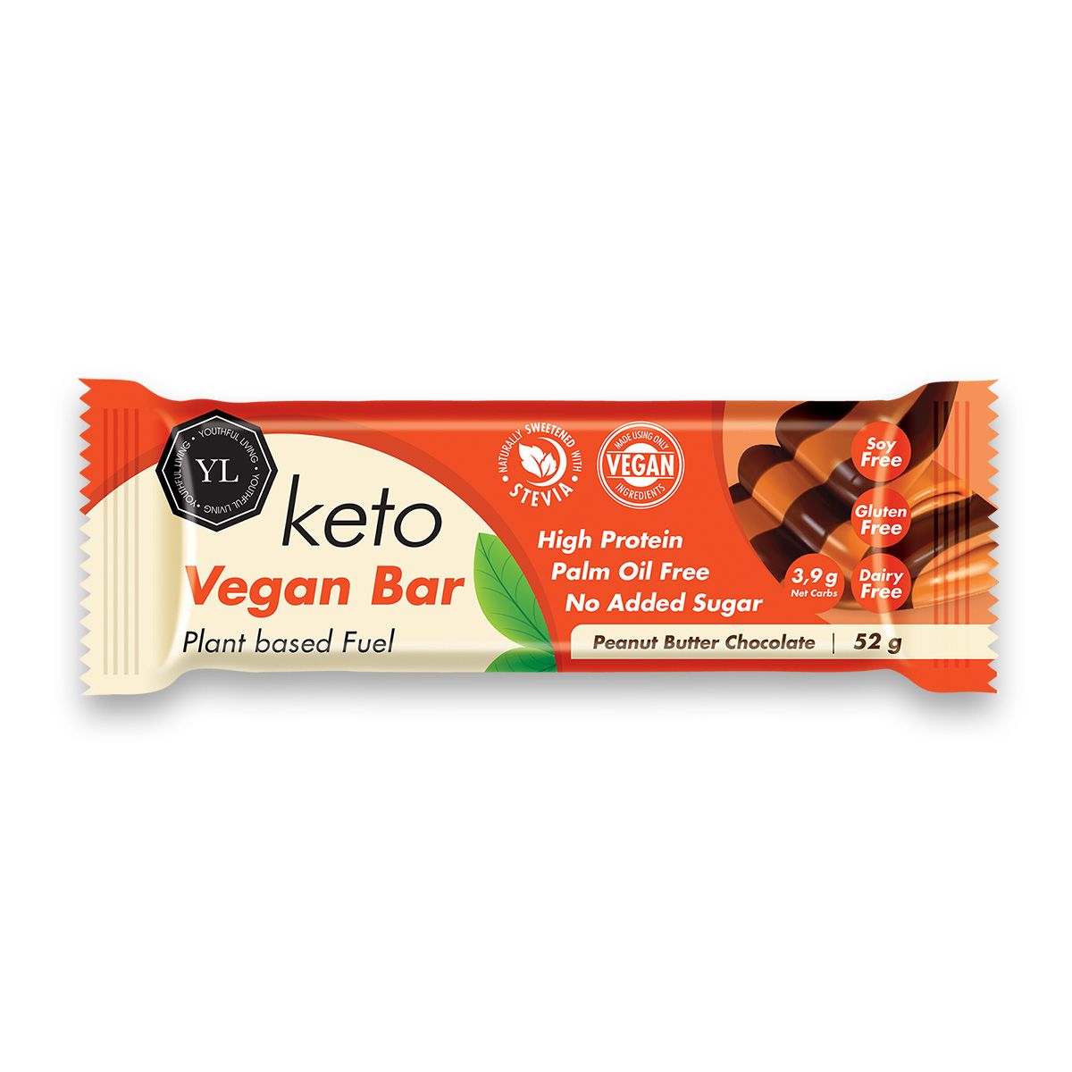 YOUTHFUL LIVING - Keto Collagen Bar Peanut Butter Chocolate - 52g | One Life Health