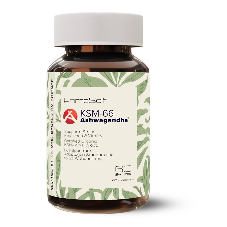 PRIMESELF - Organic Ashwagandha KSM-66 600mg - 60 Veg Capsules | One Life Health