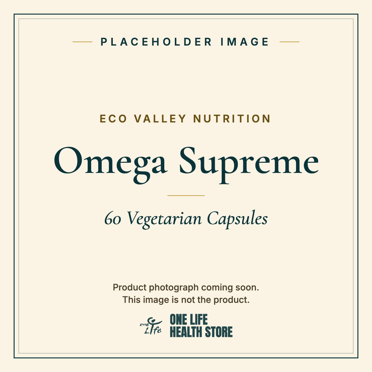 Placeholder image – ECO VALLEY NUTRITION Omega Supreme 60 Vegetarian Capsules photograph coming soon