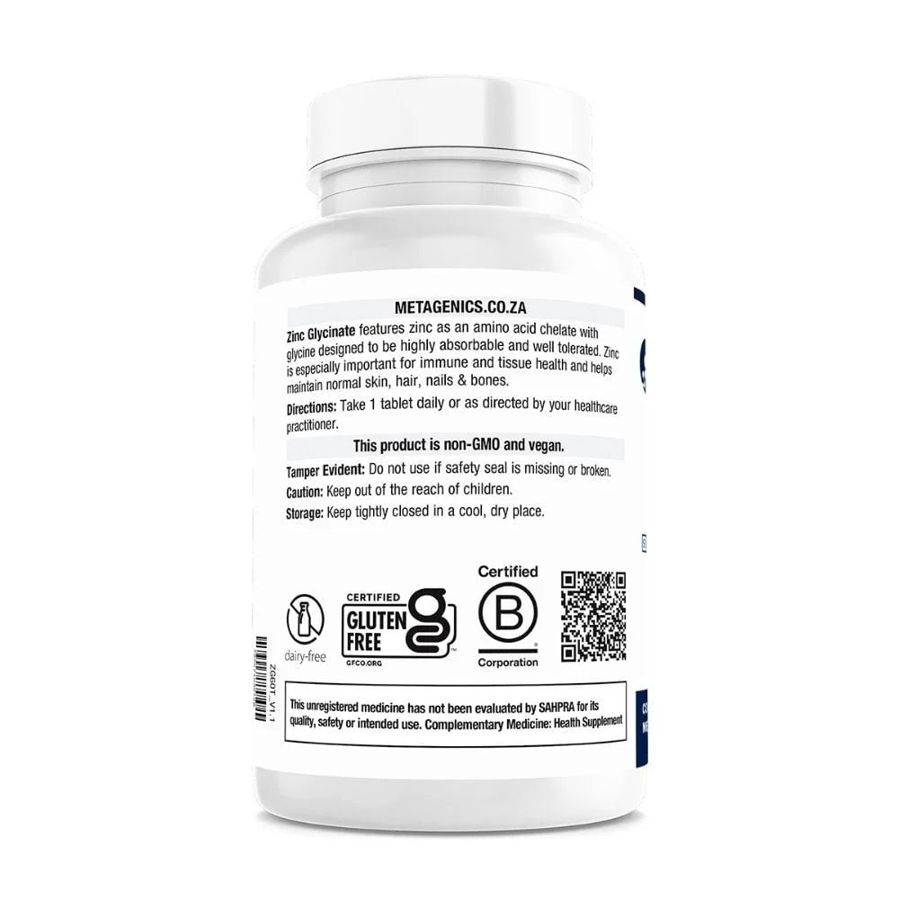 METAGENICS - Zinc Glycinate - 60 Tablets | One Life Health