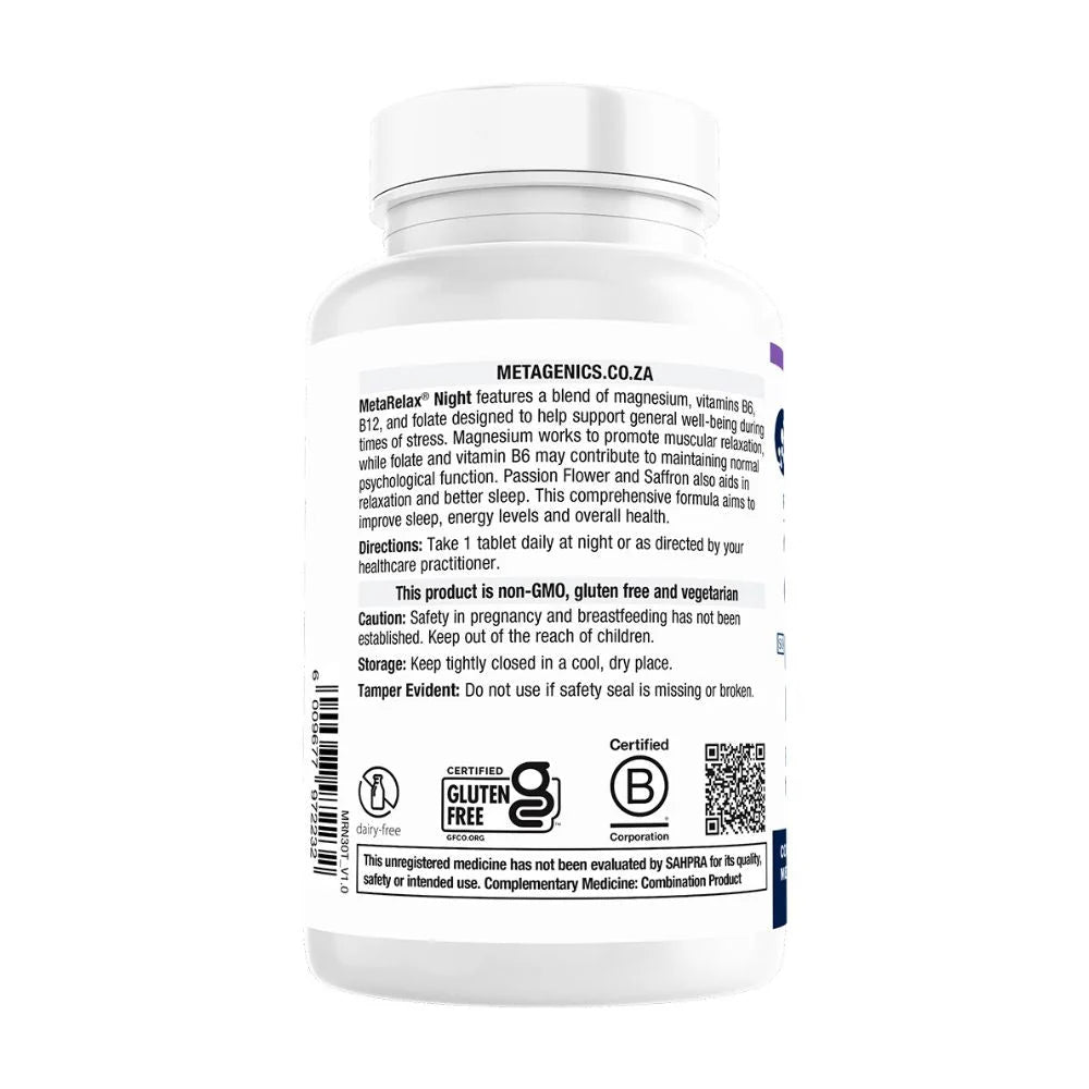 METAGENICS - MetaRelax Night - 30 Tablets | One Life Health
