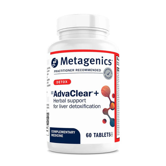Metagenics AdvaClear 60 capsules liver detoxification support supplement bottle