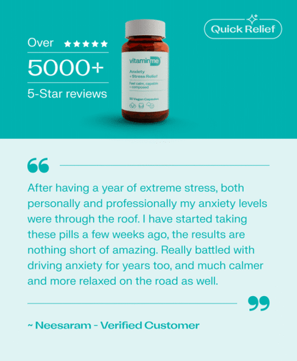 VitaminMe - Anxiety + Stress Relief - 30 Veg Capsules