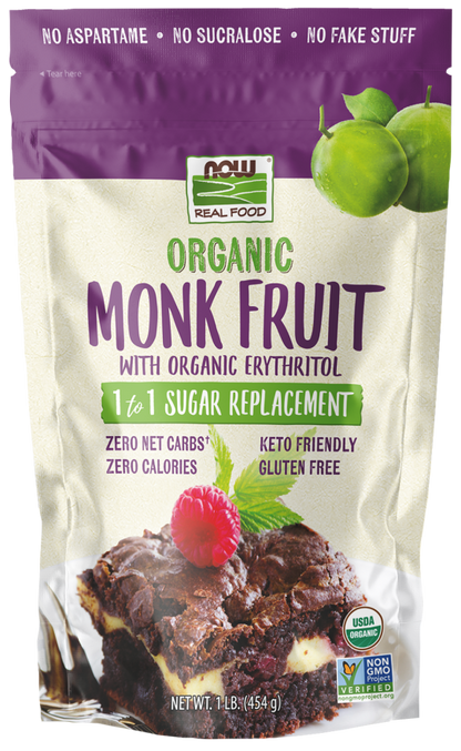 NOW® - Monk Fruit with Erythritol - 454g Powder | One Life Health