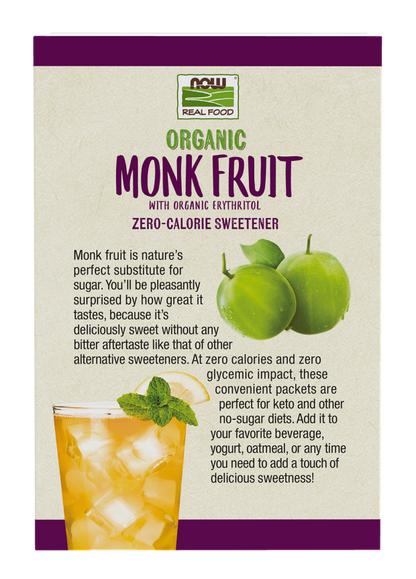 NOW® - Monk Fruit with Erythritol - 70×1g Packets | One Life Health