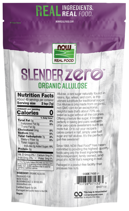 NOW® - Organic Slender Zero™ Allulose - 340g Powder | One Life Health