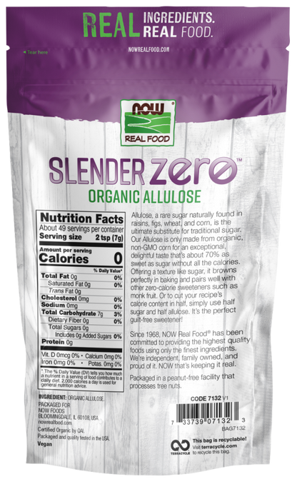 NOW® - Organic Slender Zero™ Allulose - 340g Powder | One Life Health