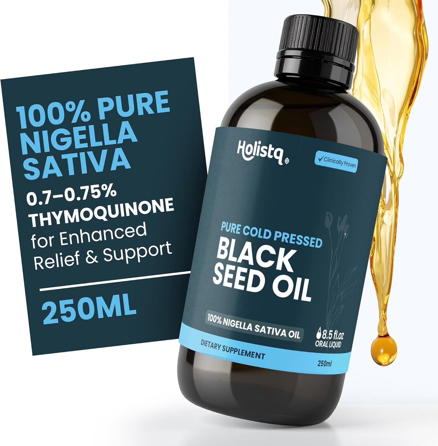 HOLISTQ - Pure Cold Pressed Black Seed Oil - 250ml | One Life Health