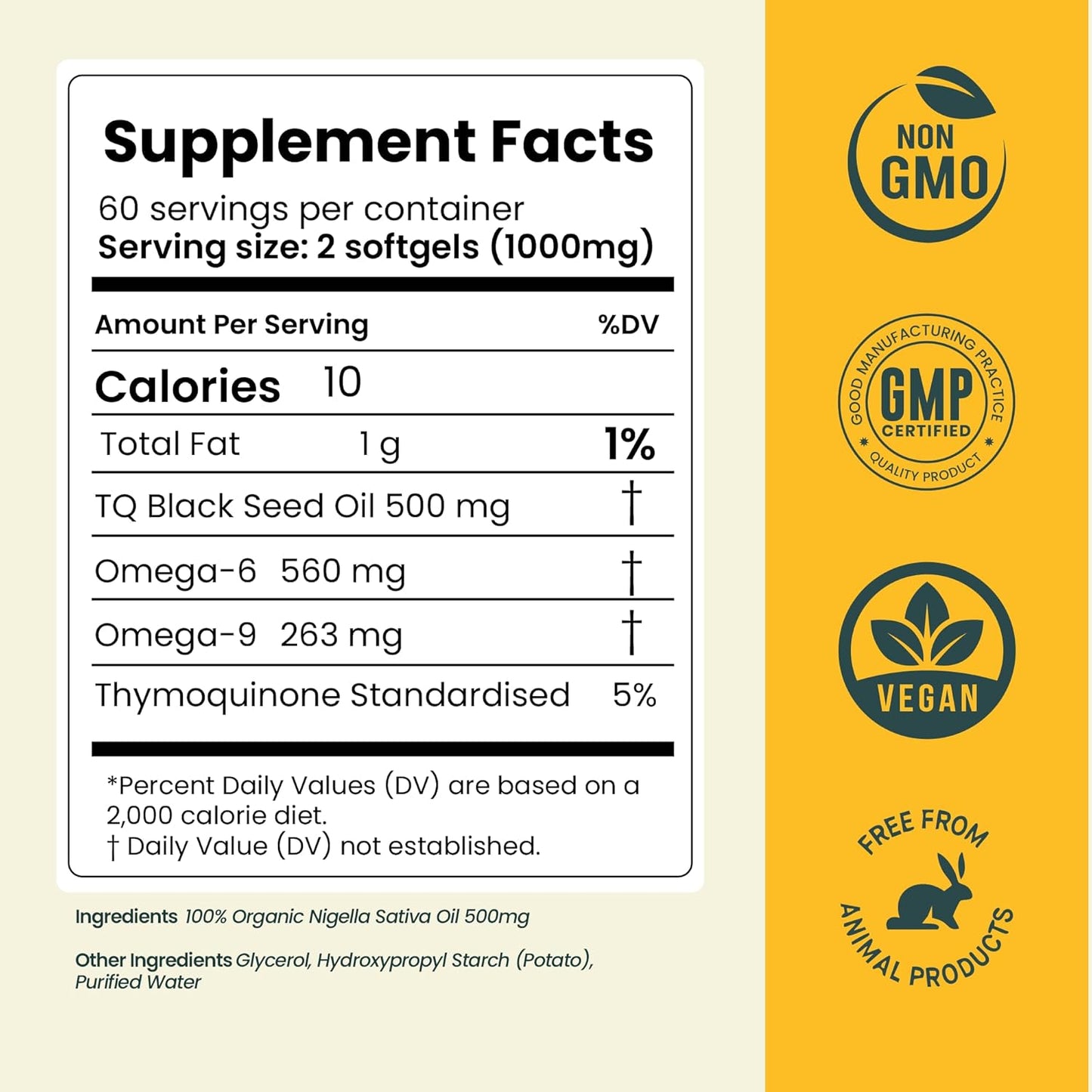 HOLISTQ - Pure Cold Pressed Black Seed Oil - 120 Softgels | One Life Health