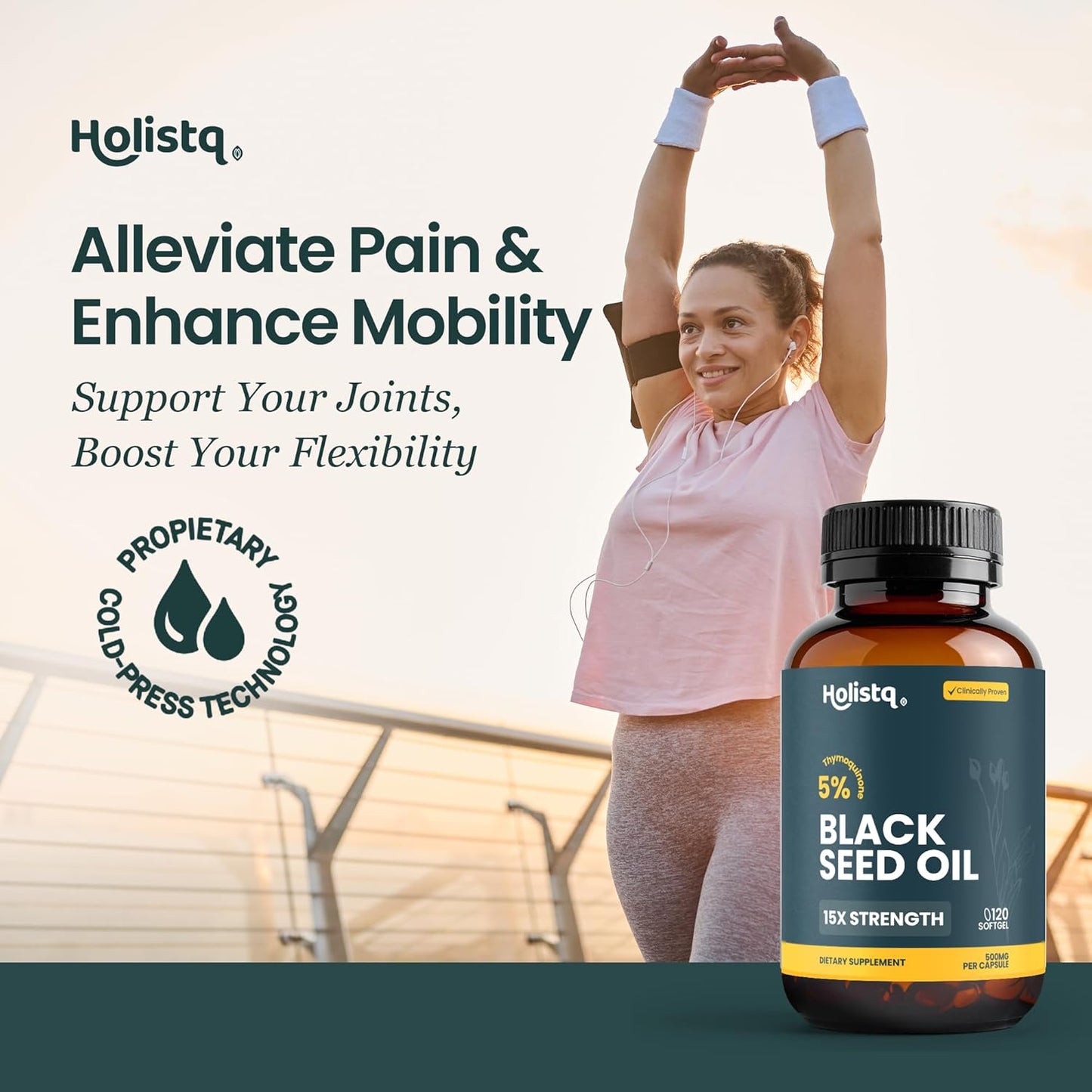 HOLISTQ - Pure Cold Pressed Black Seed Oil - 120 Softgels | One Life Health