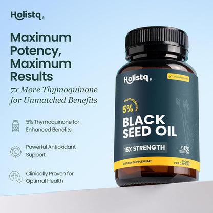 HOLISTQ - Pure Cold Pressed Black Seed Oil - 120 Softgels | One Life Health