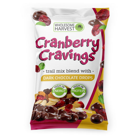 WHOLESOME HARVEST - Cranberry Cravings with Dark Chocolate Drops - 70g | One Life Health