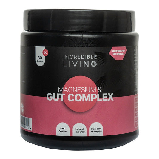INCREDIBLE LIVING - Magnesium & Gut Complex Strawberry Milkshake - 300g | One Life Health