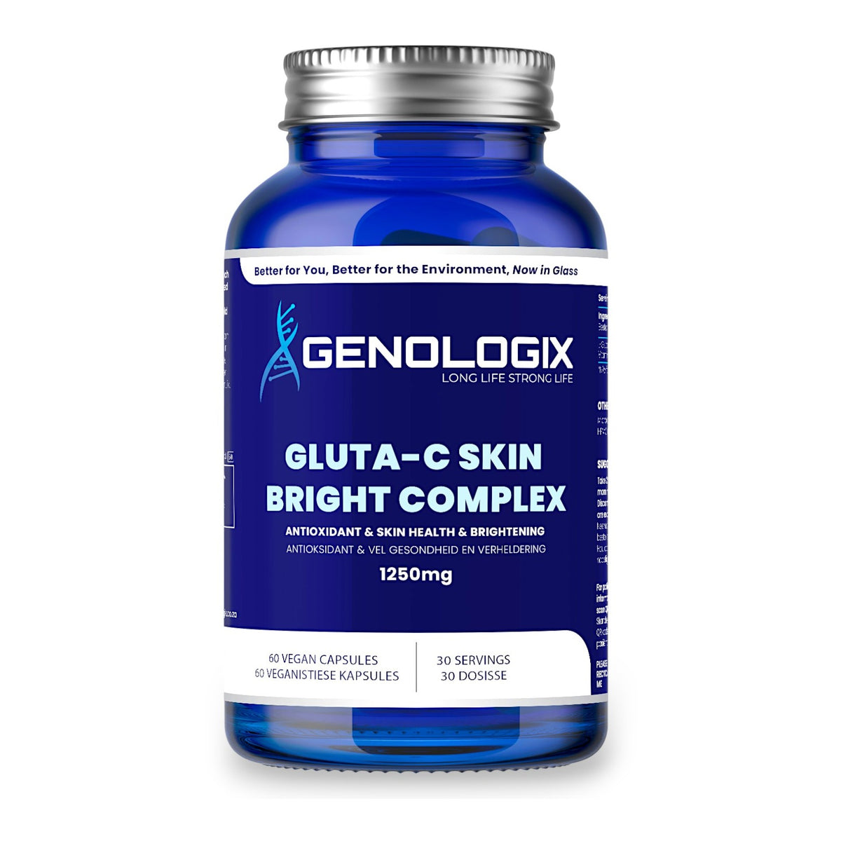 GENOLOGIX - Gluta-C Skin Bright Complex 1250mg - 60 Veg Capsules | One Life Health