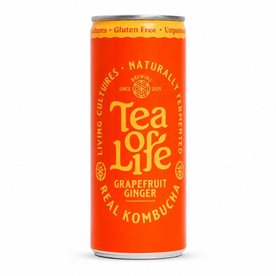TEA OF LIFE - Grapefruit Ginger Kombucha Can - 250 ml | One Life Health