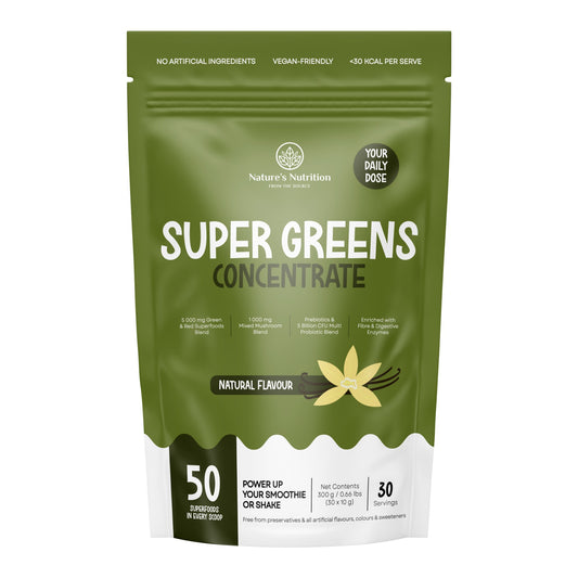 NATURE'S NUTRITION - Super Greens Concentrate Natural Flavour - 300g | One Life Health