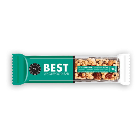 YOUTHFUL LIVING - Best Wholefood Bar Almond, Cranberry & Dark Chocolate - 50g | One Life Health