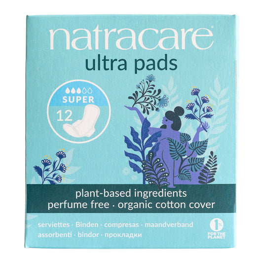 NATRACARE - Ultra Pads Super with Wings - 12 Pads | One Life Health