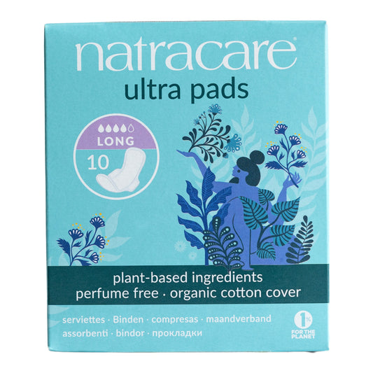 NATRACARE - Ultra Pads Long with Wings - 10 Pads | One Life Health