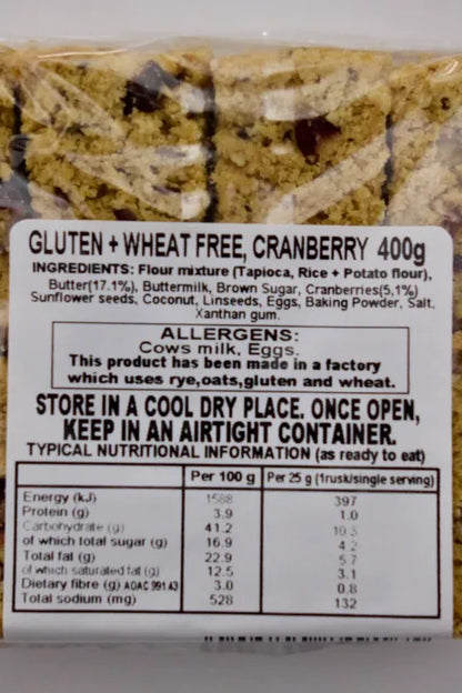 BEA'S RUSKS - Gluten & Wheat Free with Cranberries - 400g | One Life Health