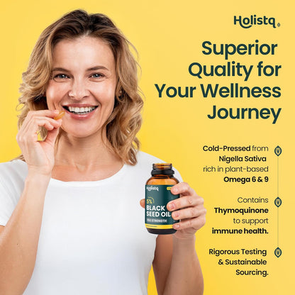 HOLISTQ - Pure Cold Pressed Black Seed Oil - 120 Softgels | One Life Health