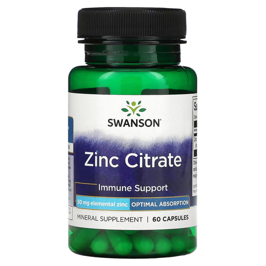 SWANSON - Zinc Citrate 50 mg - 60 Capsules | One Life Health