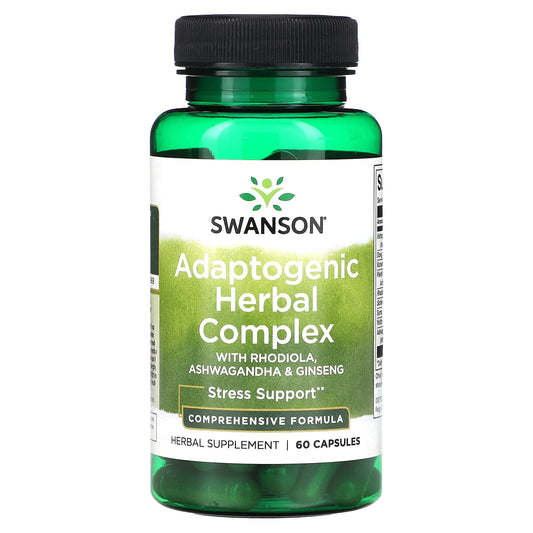 SWANSON - Adaptogenic Herbal Complex with Rhodiola, Ashwagandha & Ginseng - 60 Capsules | One Life Health