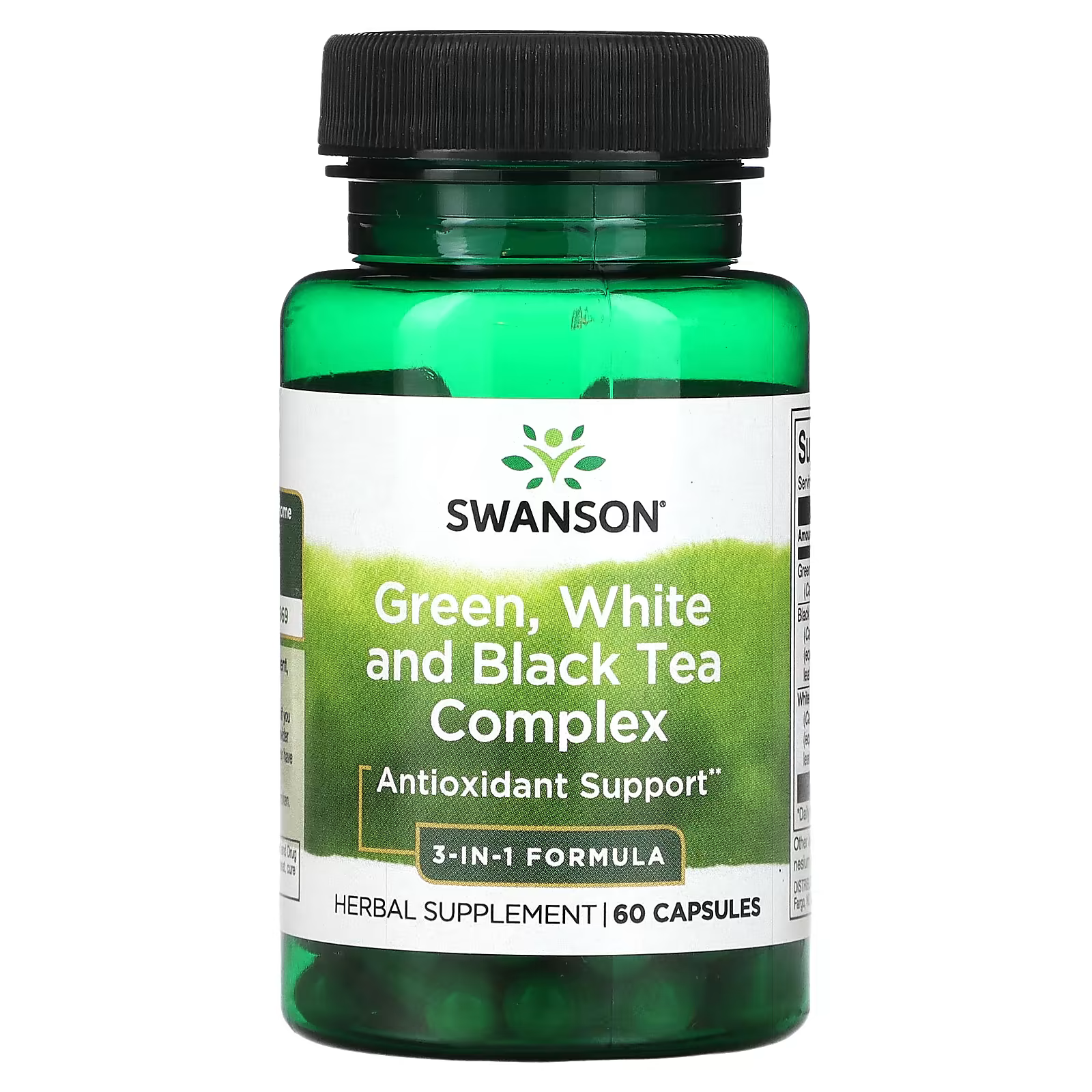 SWANSON - Green, White and Black Tea Complex - 60 Capsules | One Life Health